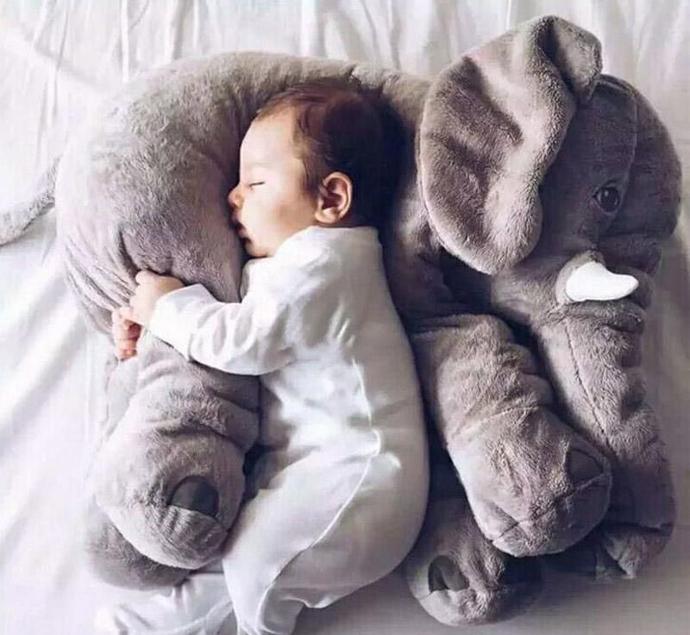 Peluche Elefante Almohada Bebe Gigante 60cm Usadito Como Nuevo Para Bebe